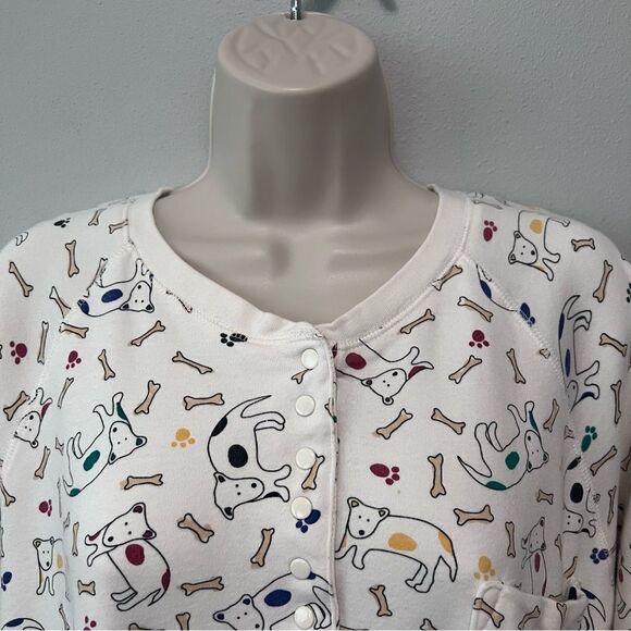 Baxter & Wells Vintage Dog/Bone Print Long Nightgown Size M - Picture 2 of 7